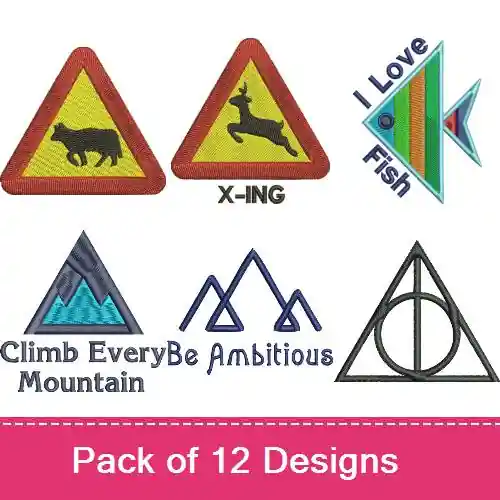 Terrific Triangles Embroidery design pack by Favpro Designs, Embroidery Packs on EmbroideryDesigns.com Premium