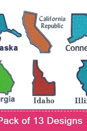 Special Discount States Of America Embroidery design pack by Favpro Designs, Embroidery Packs on EmbroideryDesigns.com