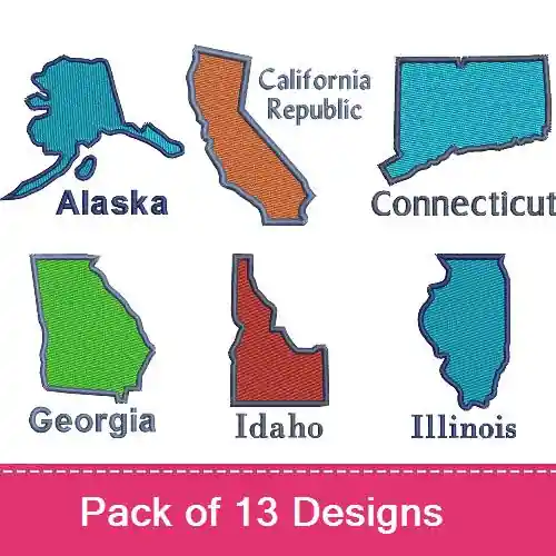 Special Discount States Of America Embroidery design pack by Favpro Designs, Embroidery Packs on EmbroideryDesigns.com