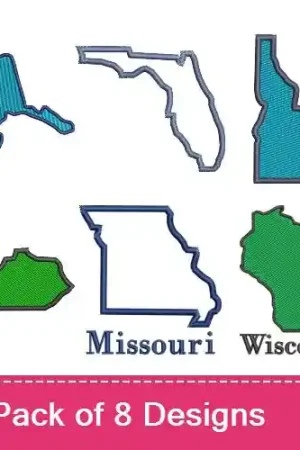 Genuine States Of America Embroidery design pack by Favpro Designs, Embroidery Packs on EmbroideryDesigns.com