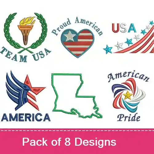 Team USA Embroidery design pack by Favpro Designs, Embroidery Packs on EmbroideryDesigns.com Hot Picks
