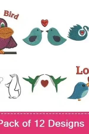 Love Birds Embroidery design pack by Favpro Designs, Embroidery Packs on EmbroideryDesigns.com Special Discount