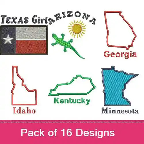 American Cities & States Embroidery design pack by Favpro Designs, Embroidery Packs on EmbroideryDesigns.com Trending