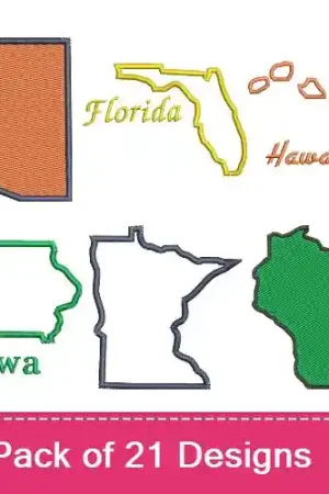 Around America Embroidery design pack by Favpro Designs, Embroidery Packs on EmbroideryDesigns.com Top Pick