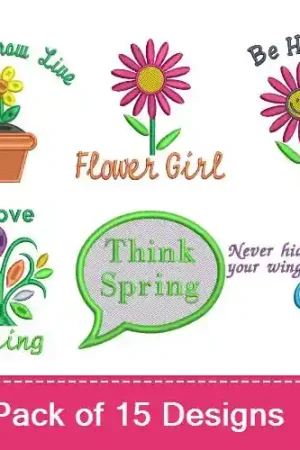 Cheap Think Spring! Embroidery design pack by Favpro Designs, Embroidery Packs on EmbroideryDesigns.com