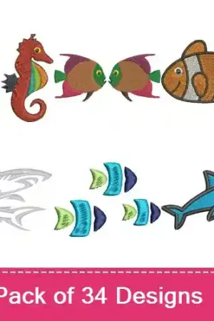 Direct From Manufacturer Fish From The Sea Embroidery design pack by Favpro Designs, Embroidery Packs on EmbroideryDesigns.com