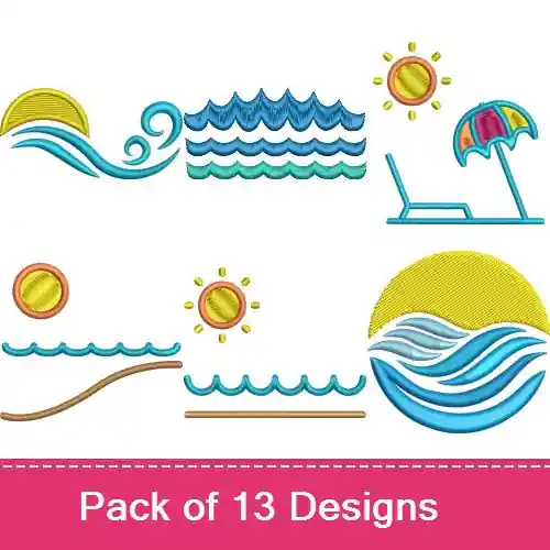 Lifes A Beach Embroidery design pack by Favpro Designs, Embroidery Packs on EmbroideryDesigns.com Best Choice