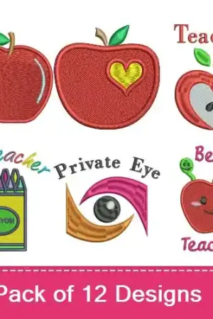 Seasonal Sale Worlds Best Teacher Embroidery design pack by Favpro Designs, Embroidery Packs on EmbroideryDesigns.com