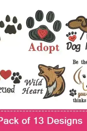Bulk Order Be A Dog Person Embroidery design pack by Favpro Designs, Embroidery Packs on EmbroideryDesigns.com