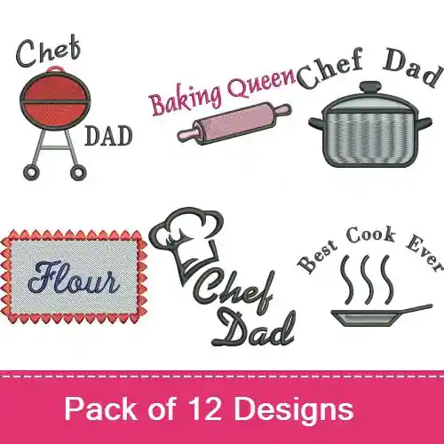 Hot Deal Lets Get Cooking! Embroidery design pack by Favpro Designs, Embroidery Packs on EmbroideryDesigns.com