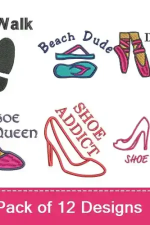 Shoe Divas! Embroidery design pack by Favpro Designs, Embroidery Packs on EmbroideryDesigns.com Get Yours