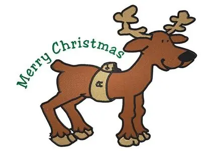 Merry Christmas Reindeer Embroidery Design Factory Price