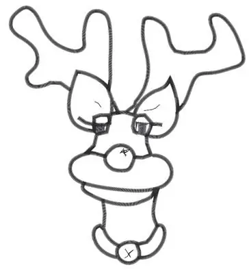 Fast Shipping Rudolph Outline Embroidery Design