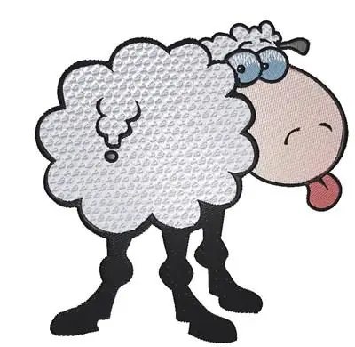 Modern Cute Lamb Embroidery Design