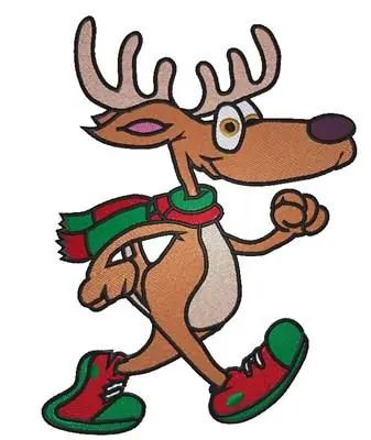 Cartoon Reindeer Embroidery Design Crafted