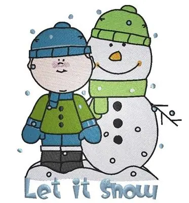 Let It Snow Embroidery Design Reduced Price