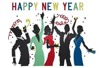 Brand New New Year Party Silhoutte Embroidery Design