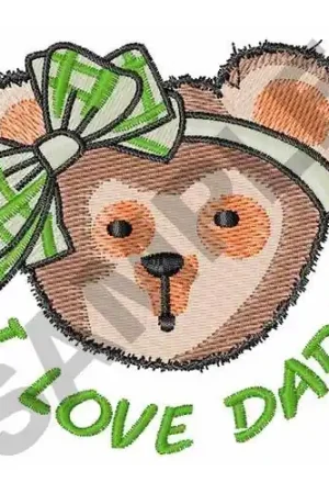Authentic I LOVE DADDY Embroidery Design