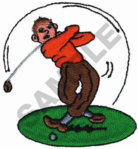 ANIMATED GOLFER Embroidery Design Wholesale