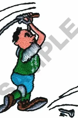 ANIMATED GOLFER Embroidery Design Brand New