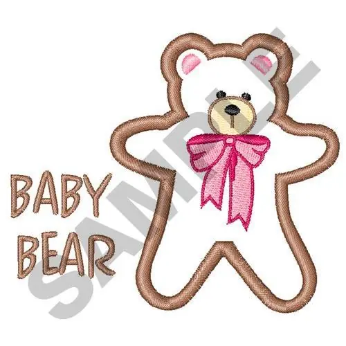 APPLIQUE BABY BEAR Embroidery Design Today Only