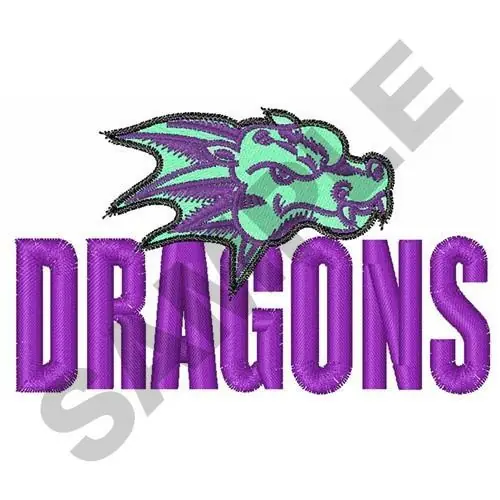 DRAGONS MASCOT Embroidery Design Price Drop