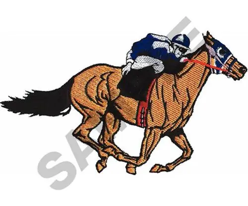 RACEHORSE AND JOCKEY Embroidery Design Fast Shipping