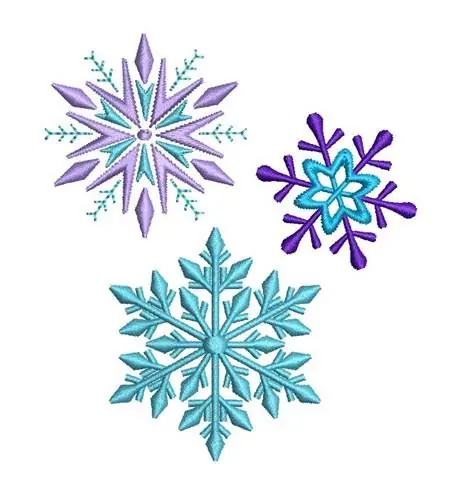 Crafted THREE SNOWFLAKES Embroidery Design