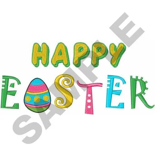 Free Returns HAPPY EASTER Embroidery Design