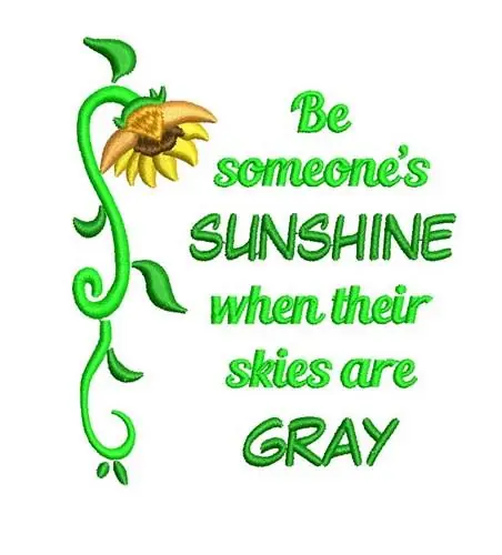 Authentic BE SOMEONE'S SUNSHINE Embroidery Design