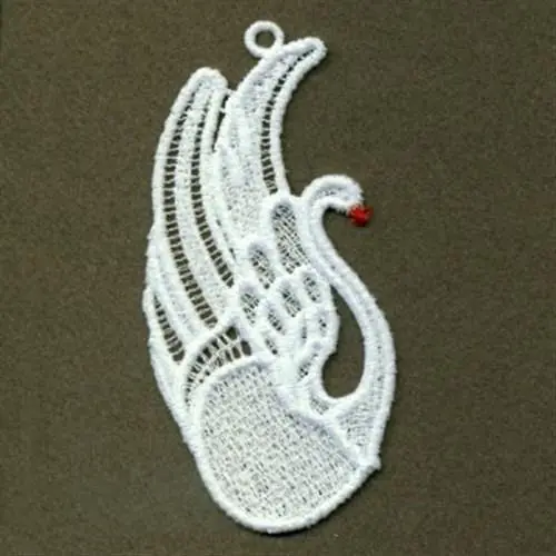 Holiday Sale FSL Swan Ornament Embroidery Design