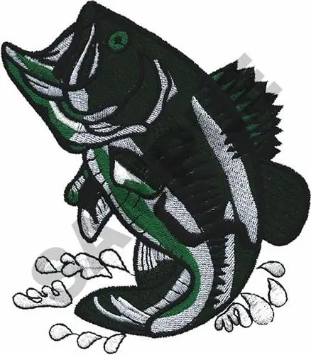 Deal BIG MOUTH BASS Embroidery Design