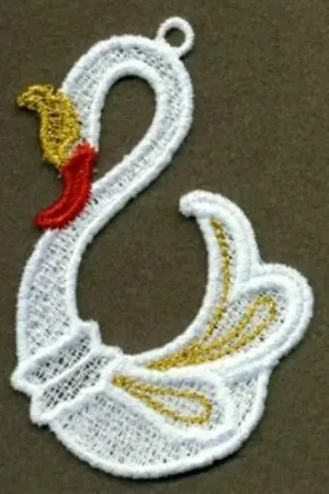 Affordable FSL Embelished Swan Embroidery Design
