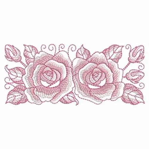 Sketched Rose Border Embroidery Design Exclusive Offer