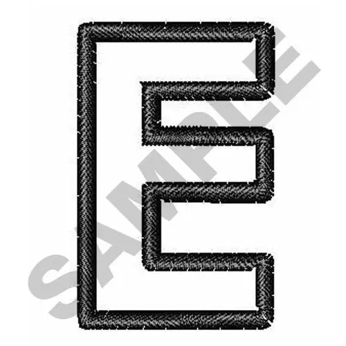 Money Back Guarantee OPEN BLOCK FONT E Embroidery Design