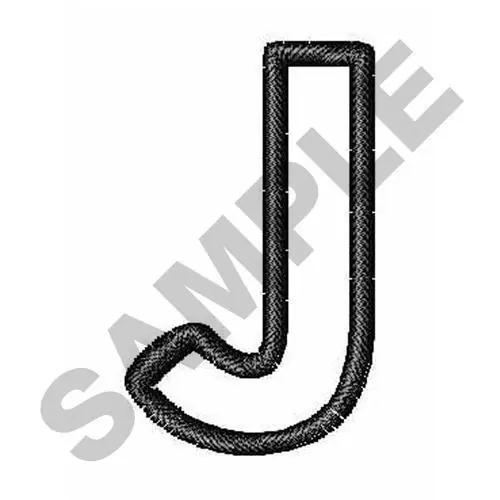 Free Returns OPEN BLOCK FONT J Embroidery Design
