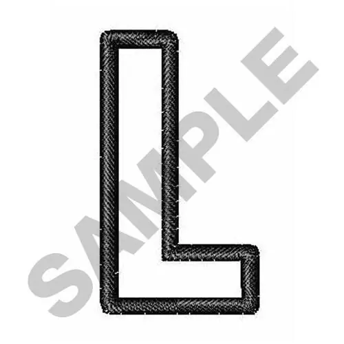 OPEN BLOCK FONT L Embroidery Design Professional Grade