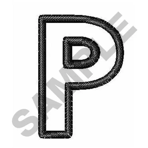 Premium OPEN BLOCK FONT P Embroidery Design