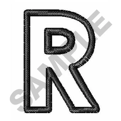 OPEN BLOCK FONT R Embroidery Design Buy Today