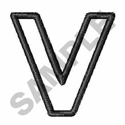Next Day Delivery OPEN BLOCK FONT V Embroidery Design