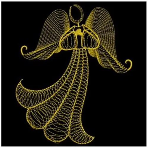 Golden Wings Angel Embroidery Design Markdown
