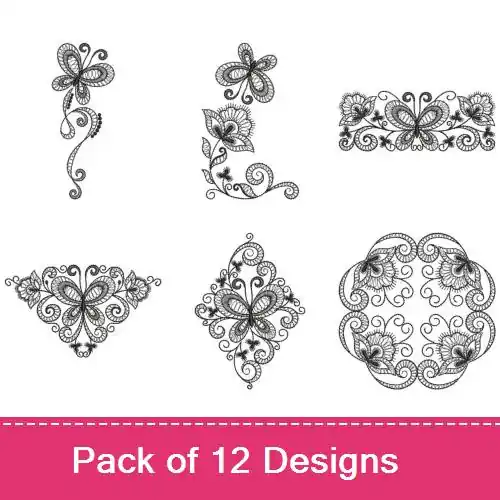 Latest Jacobean Black 3 Embroidery design pack by Ace Points, Embroidery Packs on EmbroideryDesigns.com