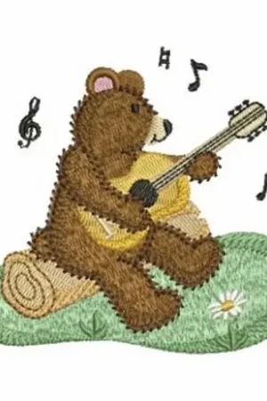 Buy Online Musical Bear Embroidery Design