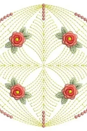 Worldwide Shipping Roses Enticement Circle Embroidery Design