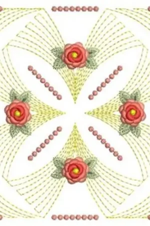 Bulk Order Roses Candlewick Block Embroidery Design
