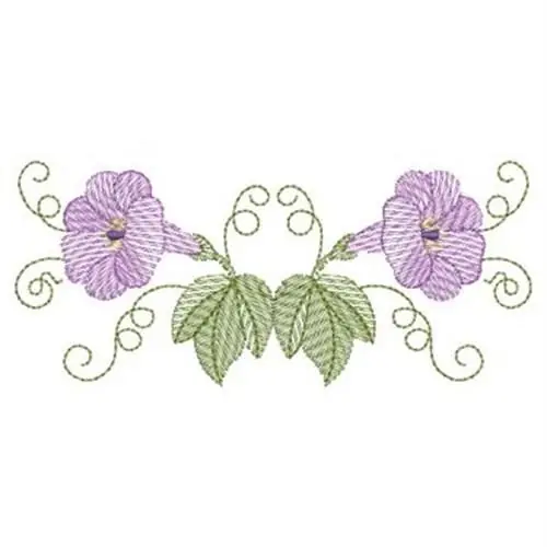 Morning Glory Border Embroidery Design Latest