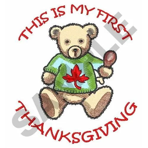 MY FIRST THANKSGIVING Embroidery Design Popular