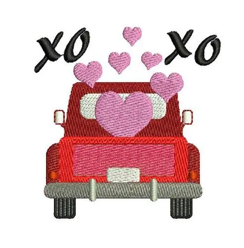 Free Delivery HUGS AND KISSES PICKUP Embroidery Design