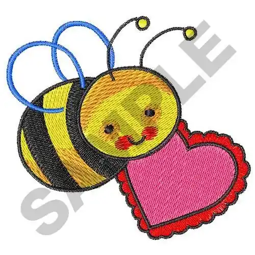 BEE WITH HEART Embroidery Design Place Order