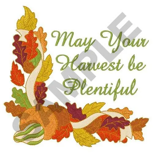 Top Pick HARVEST BE PLENTIFUL Embroidery Design